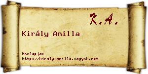 Király Anilla névjegykártya